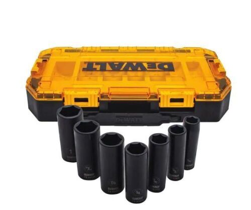 DEWALT 1/2 in. Drive SAE Deep Impact Socket Set, 7-Piece - Lot 334