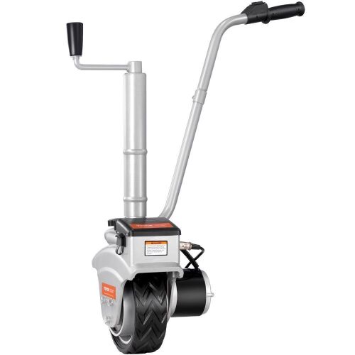 VEVOR 350W 12V Trailer Jockey Wheel with 22 ft/min Moving Speed, 5000lbs Towing Capacity, 12''-24.8'' Adjustable Clamp Height & 8'' Rubber Tire  - Lot 339