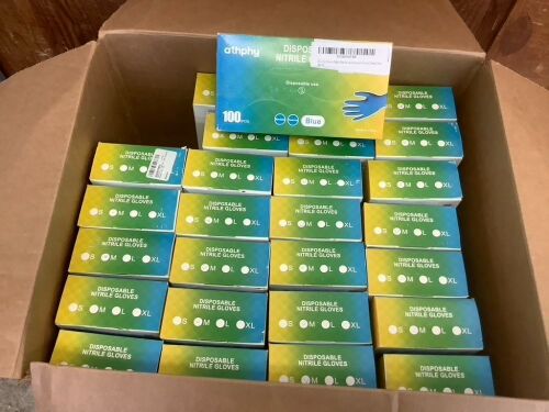 Lot of (27) Athphy Disposable Nitrile Gloves, 100pcs - Lot 506
