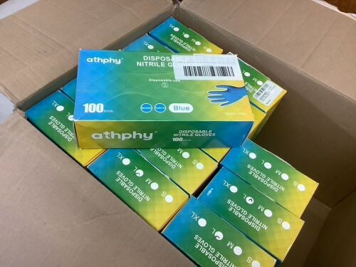 Lot of (14) Athphy Disposable Nitrile Gloves, 100pcs - Lot 516