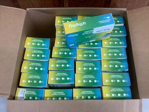 Lot of (27) Athphy Disposable Nitrile Gloves, 100pcs - Lot 544