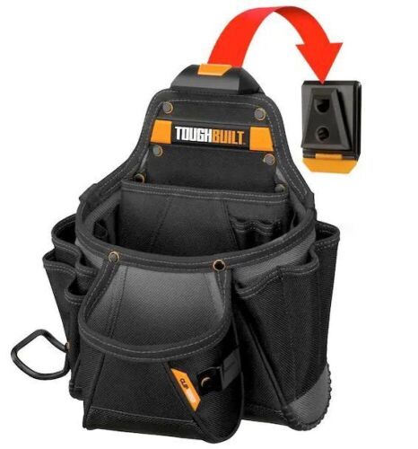 TOUGHBUILT ClipTech Contractor Pouch in Black with 23 Pro-Grade Pockets and Extreme-duty Hammer Loop - Lot 220