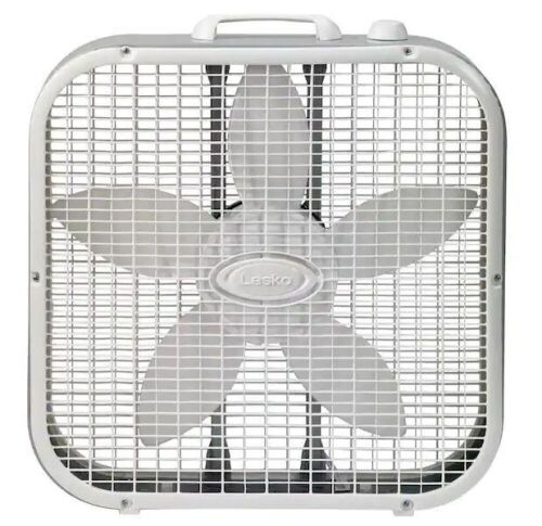 Lasko 20 in. 3 Speeds Box Fan in White with Save-Smart Technology  - Lot 379