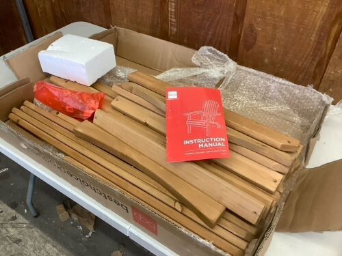 Folding Wooden Adirondack Chair, Accent Furniture w/ Natural Woodgrain  - Lot 420