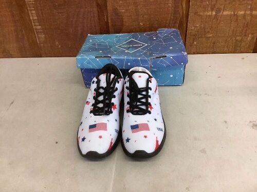 Patriotic Print Shoes, Size 15W - Stains on One Shoe  - Lot 433