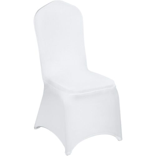 VEVOR White Polyester Spandex Chair Covers, Flat-Front, 150 Pcs - Lot 438