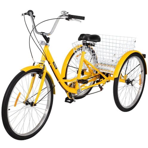 VEVOR 7 Speed 26in Adjustable Trike with Bell, Brake System, Large Size Basket  - Lot 115
