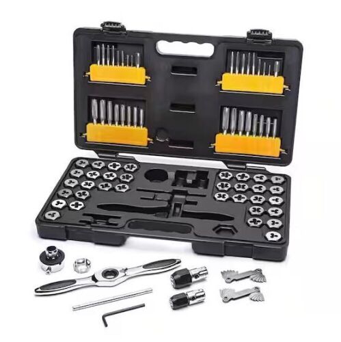 GEARWRENCH SAE & Metric, Small & Medium Ratcheting Tap & Die Set, 77-Piece - Lot 102