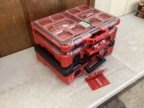 Lot of (3) Milwauke Packout Modular Storage Systems - One is Damaged  - Lot 142