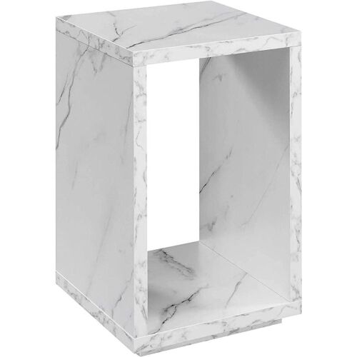 Northfield Admiral End Table With Shelf, White Faux Marble - Light Damage to One Corner  - Lot 392