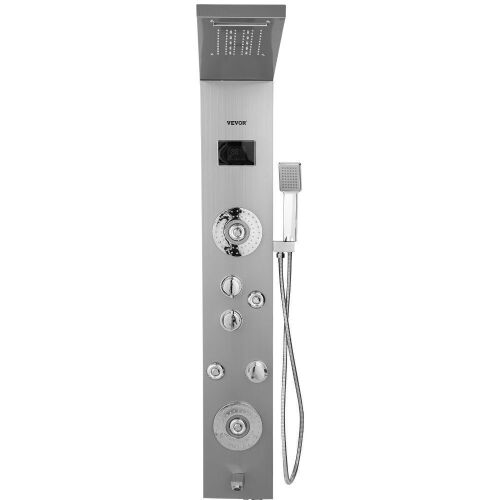 VEVOR 6 in 1 LED Shower Panel Tower System Rainfall and Mist Head Stainless Steel with Adjustable Body Jets  - Lot 455
