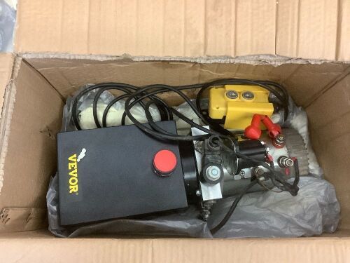 VEVOR Hydraulic Power Unit Single Acting 4 Quart Dump Truck Hydraulic Pump 12V DC 3200PSI - Lot 485