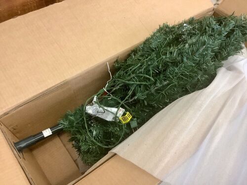4.5' Pre-Lit Artificial Spruce Christmas Tree - Missing Base  - Lot 481