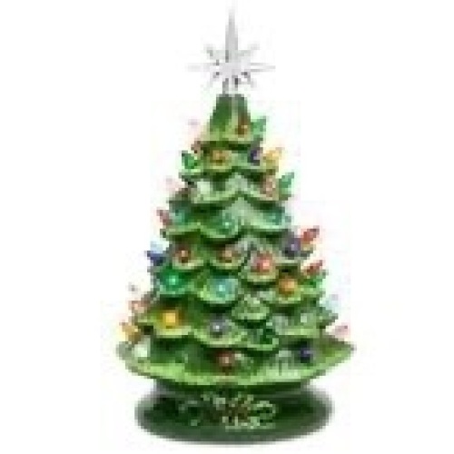 1.25 ft. Pre-Lit Incandescent Ceramic Artificial Christmas Tree with 64 Warm White Lights - Lot 1262