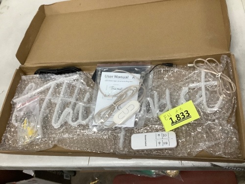 Led Neon Sign "This Must Be The Place" - Lot 1833