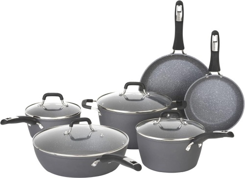 Bialetti 10-Piece Impact Textured Pots and Pans Kitchen Cookware Set - Lot 1900