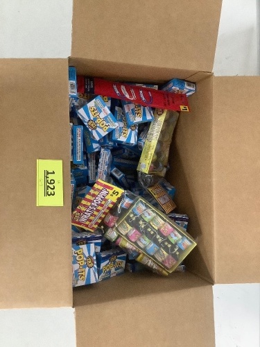 Box Of Assorted 4th Of July Supplies and Fireworks - Lot 1923