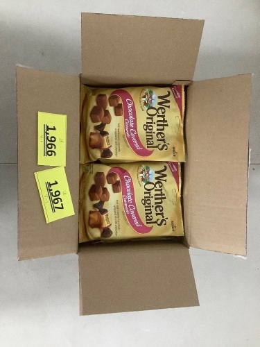 Box Of Bags Of werther's original Chocolate Covered Camerals 12 Count - Lot 1966