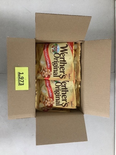 Box Of Bags Of wether's Original Caramel Hard Candies 12 count - Lot 1973