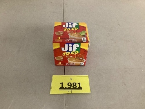 Box Of JIF to go Peanut Butter 3pk/12count - Lot 1981