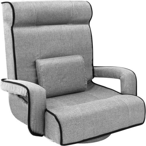 Oversized Swivel Gaming Floor Chair w/ Armrest, Adjustable Backrest  - Lot 270