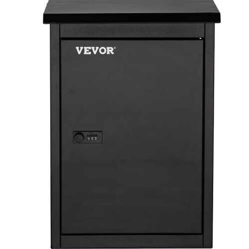 VEVOR Wall Mount Mailbox Drop Box Steel Extra Large Mailbox With Code Lock, Black - Lot 374