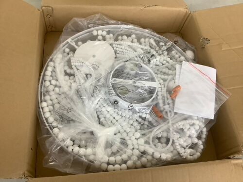 White Beaded Chandelier  - Lot 378