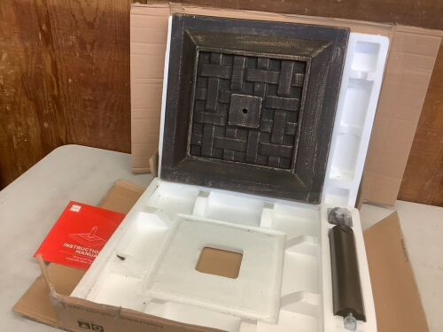 26lb Steel Square Patio Umbrella Base Stand, Basketweave Pattern  - Lot 488