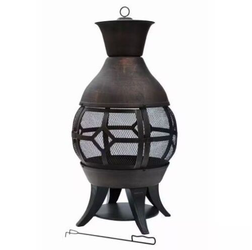 Hampton Bay Lokia 20 in. Cast Iron Chimenea - Lot 72