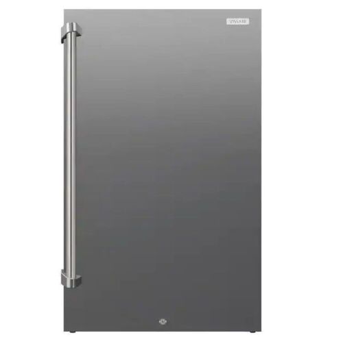 Vissani 4.4 cu. ft. Freestanding Outdoor Refrigerator in Stainless Steel - Small Dent on Door  - Lot 35