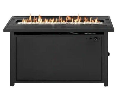 Hampton Bay 30 in. Outdoor Steel Propane Black Gas Fire Pit Table - Lot 53
