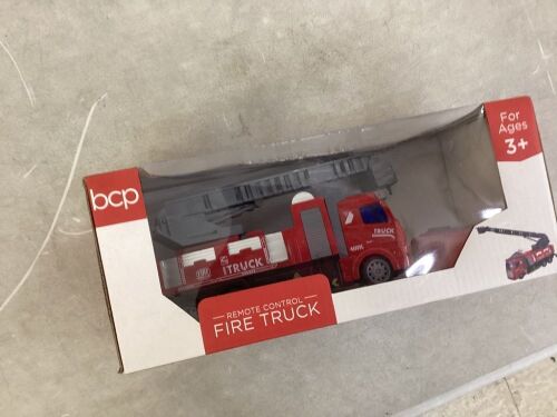 Remote Control Fire Truck Toy with LED Lights - Lot 694