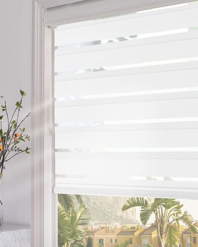 Persilux Zebra Roller Blinds, White, 70" x 72"  - Lot 736