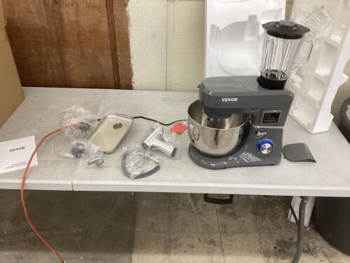 VEVOR 7.4 Qt. 5-In-1 Stand Mixer 660-Watt Multi-Functional Electric Mixer with Stainless Bowl - Works When Blender is Attached, Pressure Switch Does Not Engage When Lid is On - Lot 323