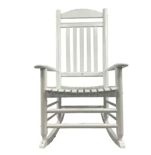 Hampton Bay White Wood Outdoor Rocking Chair - Lot 412