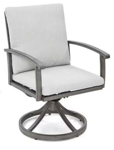 Aluminum Outdoor Brown Swivel Rockers Chairs with Gray Cushions, Set of 2  - Lot 168