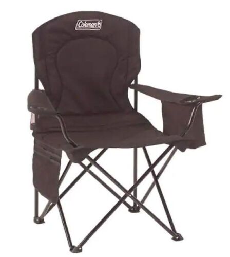 Coleman Steel Camping Chair with Built-In 4 Can Cooler in Black - Lot 429