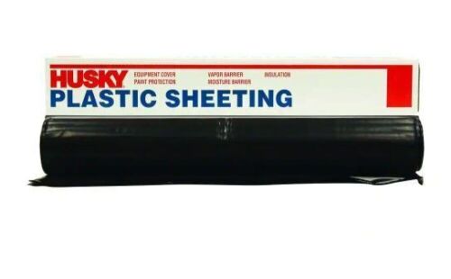 Husky 10 ft. x 50 ft. Black 6 mil Plastic Sheeting - Lot 643