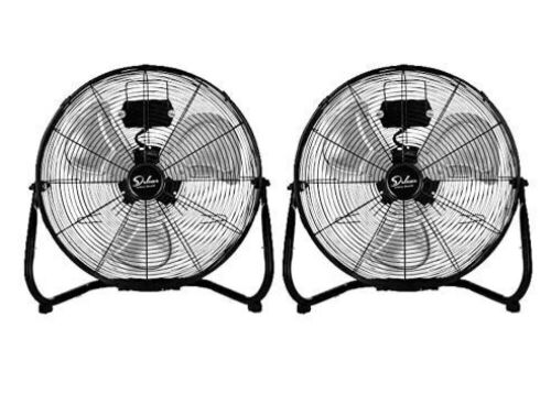 20 in. 3-Speed High Velocity Heavy Duty Metal Industrial Floor Fans, 2 Pack - Lot 210