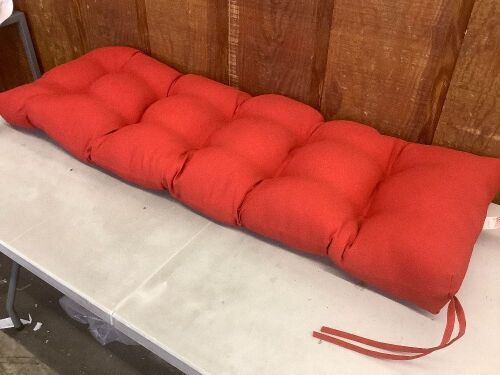 Greendale Home Fashions Solid Salsa Red Rectangle Outdoor Bench Cushion - Lot 669