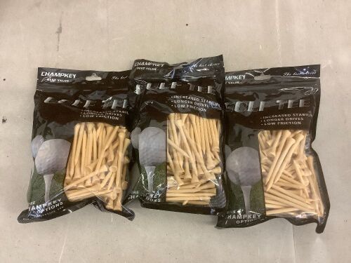 Lot of (3) Packs of CHAMPKEY Golf Tees  - Lot 678