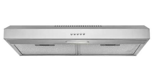 AKDY 30 in. 58 CFM Convertible Under Cabinet Range Hood in Brushed Stainless Steel with 2 Carbon Filters and Push Button - Lot 601