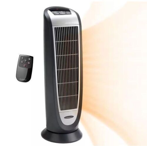 Lasko Tower 23 in. 1500-Watt Electric Ceramic Oscillating Space Heater with Digital Display and Remote Control - Lot 707