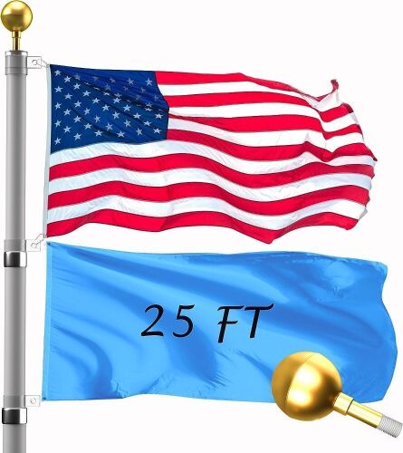 Wphold 25FT Telescopic Flag Pole Kit - Lot 78
