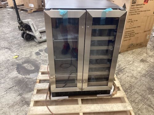 Vissani Dual Zone 24 in. Built-in 27-Bottle Wine and 60-Can Beverage Cooler in Stainless Steel - Lot 47