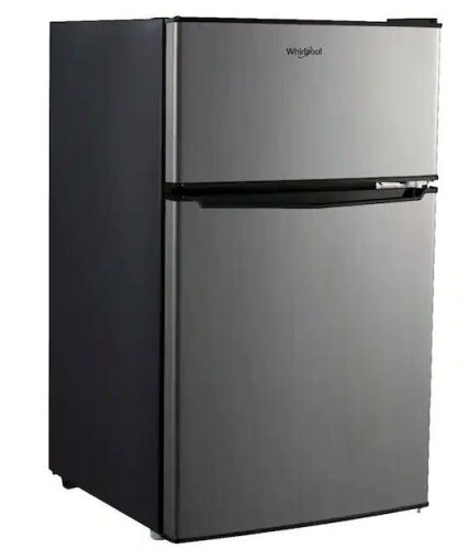 Whirlpool 3.1 cu. ft. Mini Fridge in Stainless Steel with Dual Door True Freezer - Lot 94