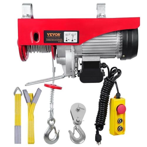 VEVOR 110V Electric Hoist 1760lbs with 14ft Wired Remote Control, 40ft Single Cable Lifting Height & Pure Copper Motor - Lot 315