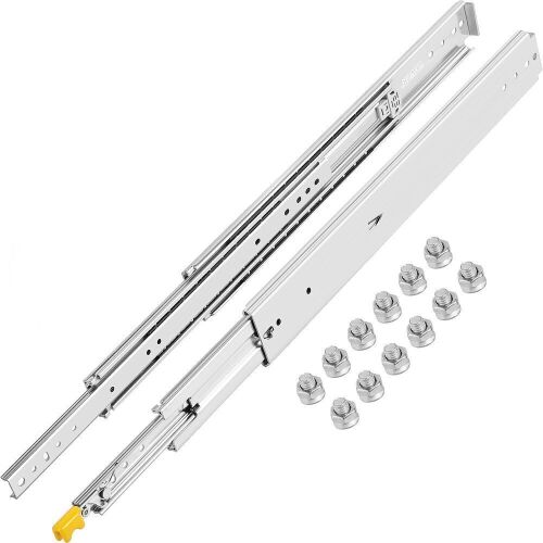 VEVOR Heavy Duty Locking Drawer Slides 18" Length, 500lbs Load Capacity, Side Mount Ball Bearing, Push to Open  - Lot 352