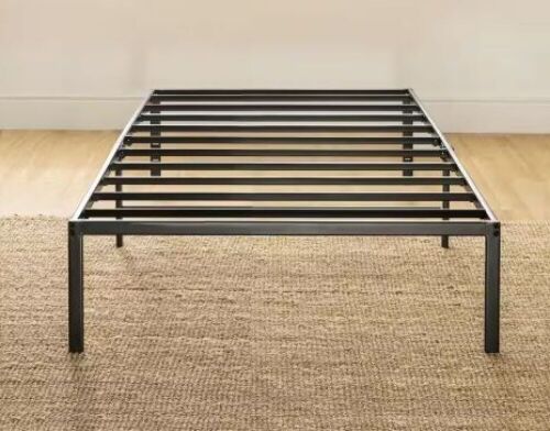 Mellow Metal Platform Bed Frame with Heavy Duty Steel Slats, Black, Twin XL - Lot 427