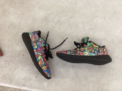 Stained Glass Printed Tennis Shoes  - Lot 431